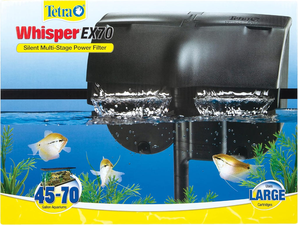 Tetra Whisper EX 70 Filter for 45 to 70 Gallon Aquariums, Silent Multi-Stage Filtration, White (Pack of 2)