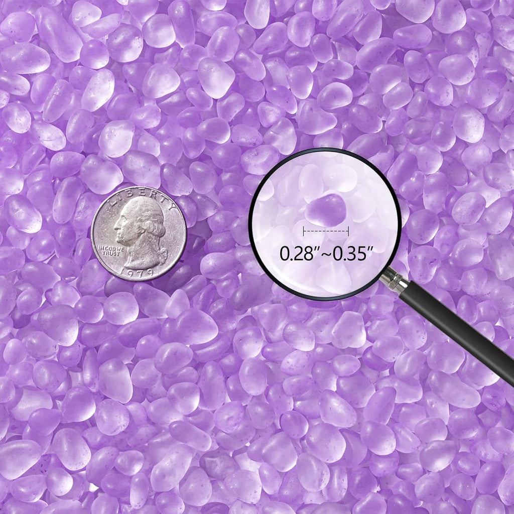 Keedolla Lavender Aquarium Rocks Betta Fish Tank Gravel 48oz Frosted Sea Glass Marbles Gemstones for Vase Fillers, DIY Crafts and Home Decor