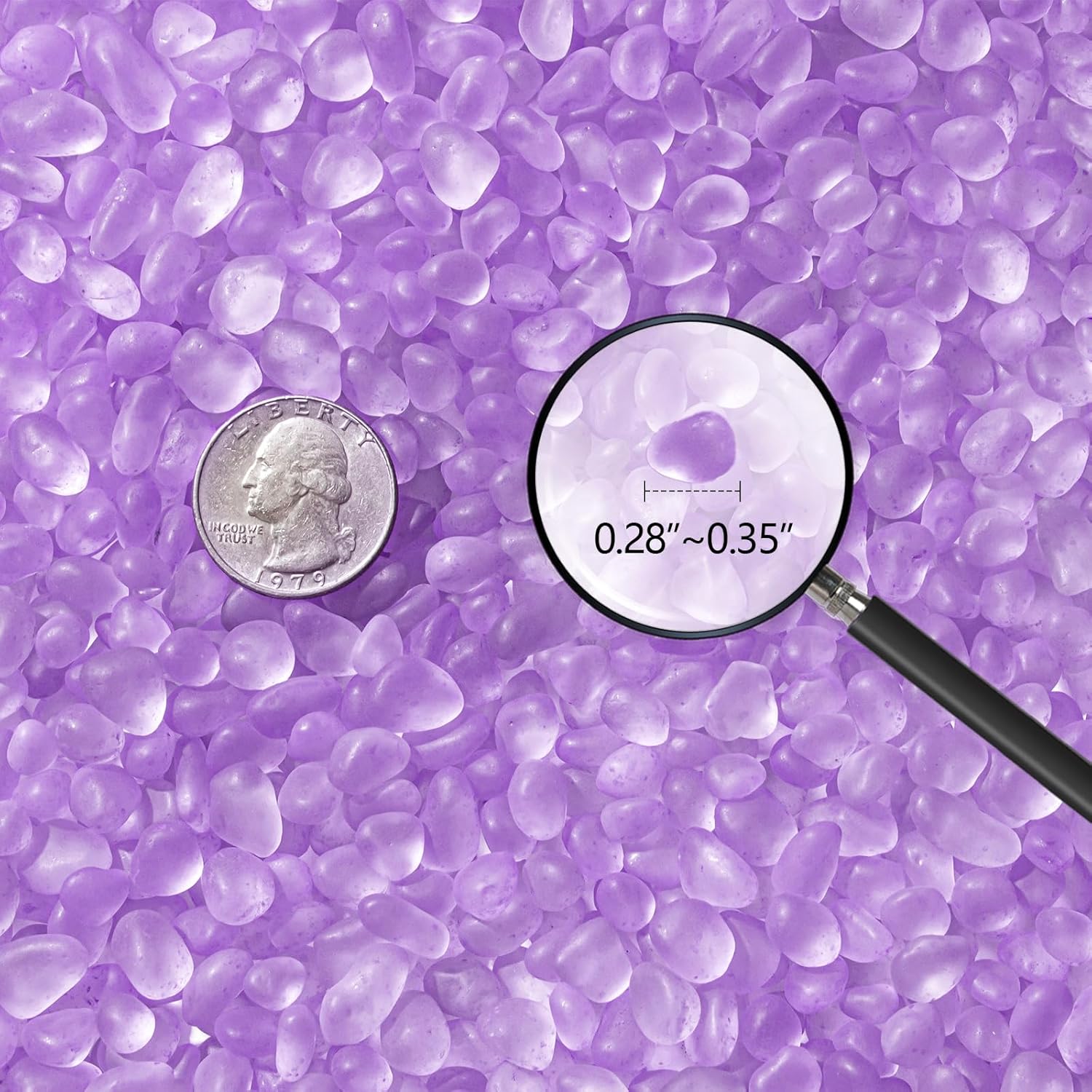 Keedolla Lavender Aquarium Rocks Betta Fish Tank Gravel 48oz Frosted Sea Glass Marbles Gemstones for Vase Fillers, DIY Crafts and Home Decor