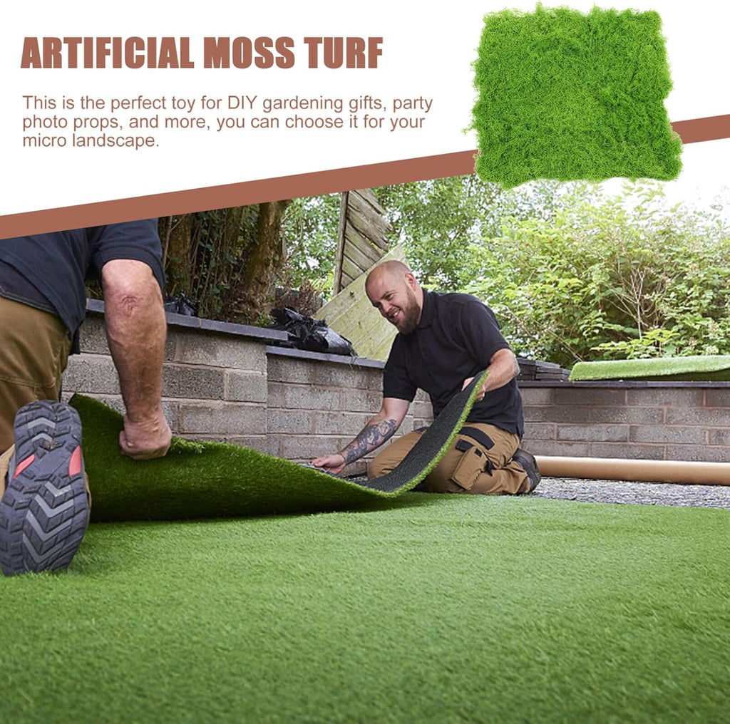 Artificial Moss Turf Lifelike Faux Lawn for Landscape Decoration for Garden Fish Tank Bonsai and Photo Props Lightweight Material Flocking