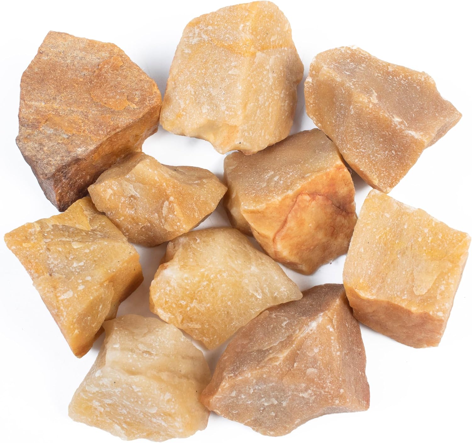 Crocon 1LB Yellow Aventurine Rough Bulk Natural Stone Raw Gemstone Tumbling Cabbing Polishing Mining Chakra Healing Balancing Reiki and Crystal Healing Good Luck Home Office Decor
