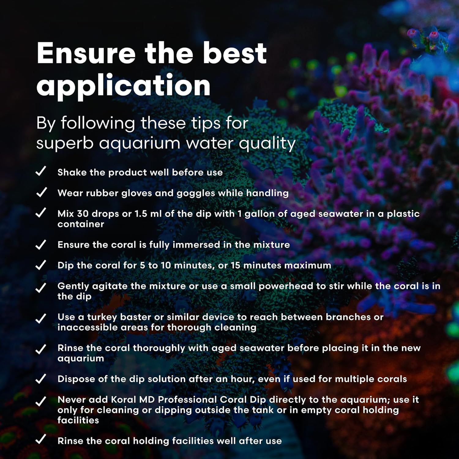 Brightwell Aquatics Koral MD Pro - Professional Strength Coral & Frag Dip & Cleaner, Conditioner & Acclimator for Coral Aquarium Tanks - Aquarium Water Treatments & Reef Supplies, 8.45 fl oz
