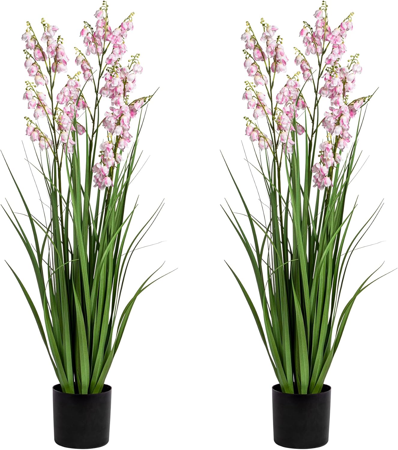 Fake Plants Home Decor Fake Flowers Artificial Plants Outdoor Tall Grass Plant Artificial Pampas Grass Decor Artificial Plants Indoor Fake Grass Living Room Decor Artificial Grass 36" 2PCS（Pink）