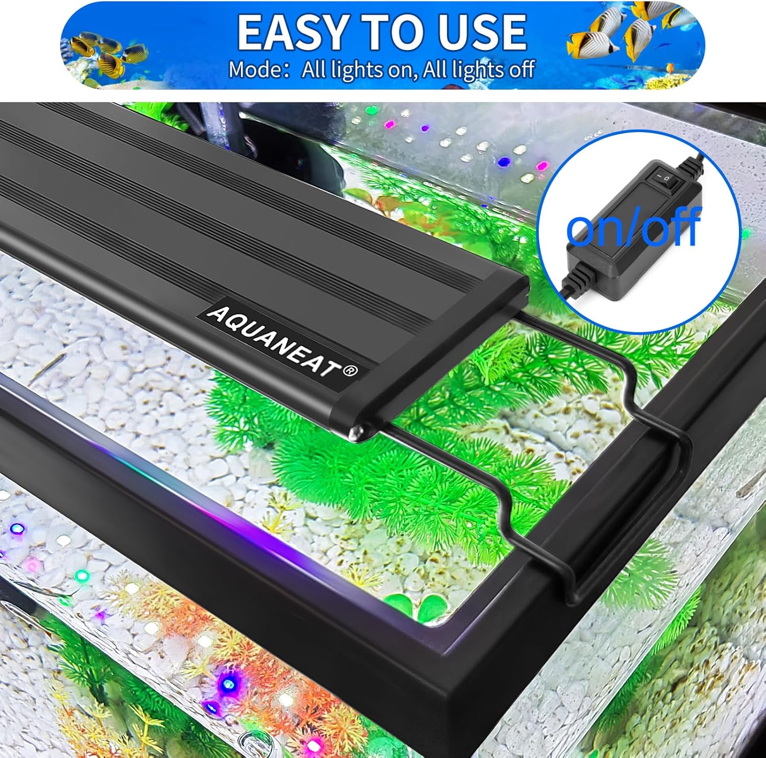 AQUANEAT LED Aquarium Light Full Spectrum for 24 Inch to 30 Inch Fish Tank Light Fresh Water
