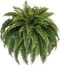 Silky Artificial Boston Fern Bush,48IN Fake Fern Large Hanging Plant That Look Real for Outdoors Home Decor,80Branches (Pack of 1)