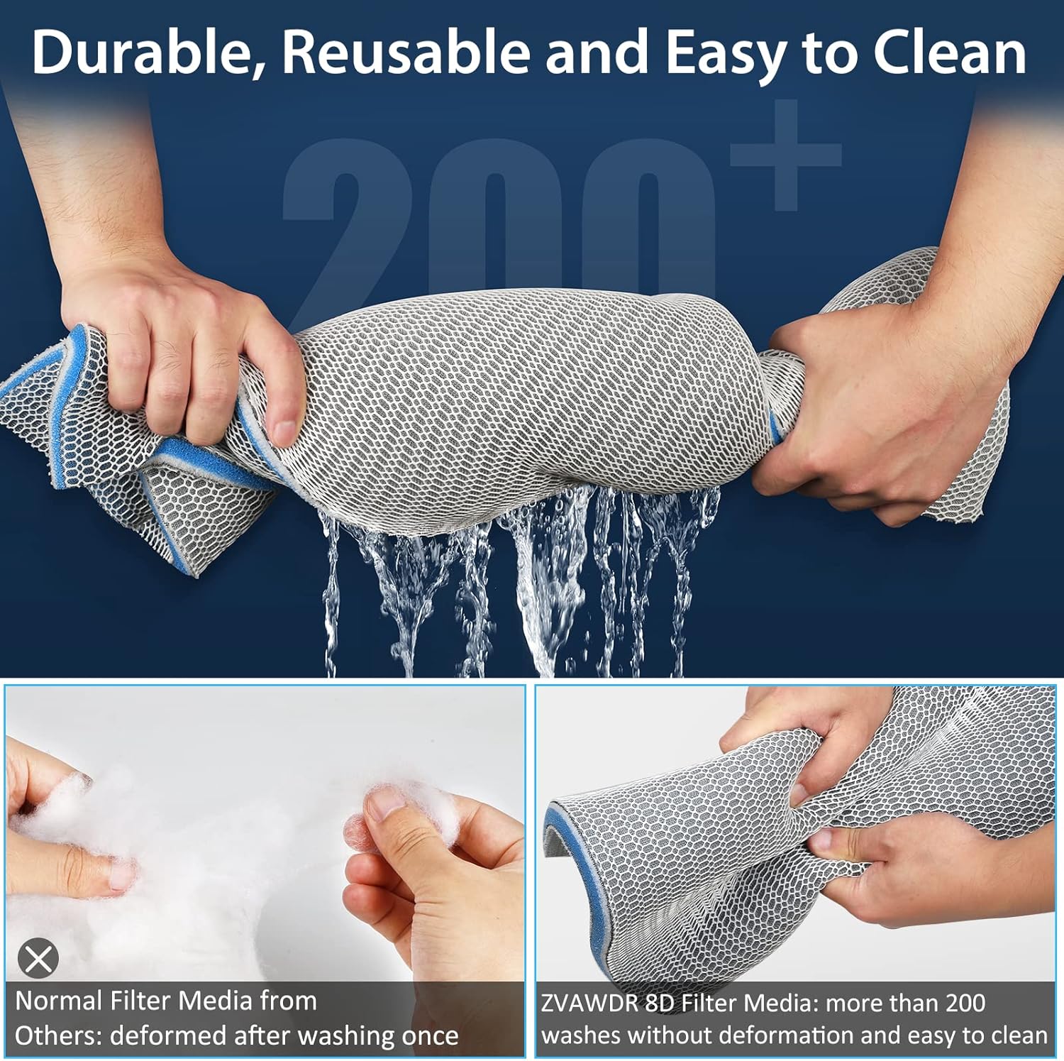 Aquarium Filter Media, Upgraded 8-Layer Filter Sponge Pad for Fish Tank and Pond, Super Filtering Effect, Cut to Fit, Reusable and Washable Aquarium Filter Floss (11.8”x31.5”)