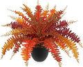 Hollyone Fake Boston Fern in Pot Fall Faux Fern Medium Potted Plant Medium Autumn Decor Plants Outdoor Indoor Autumn Boston Ferns Artificial Plants for Patio Garden Farmhouse Fall Decorations for Home