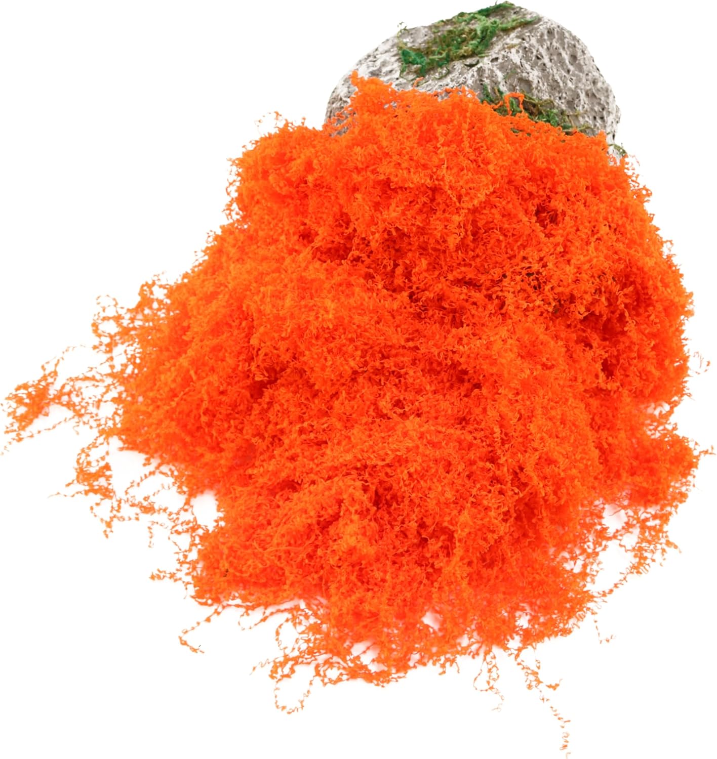 Orange Simulated Filamentous Moss, Artificial Floral Moss,Color Decorative Moss,for Garden Landscape Making Artificial Plant Art,DIY Indoor and Outdoor Decorative Pseudomoss.(2.1OZ)
