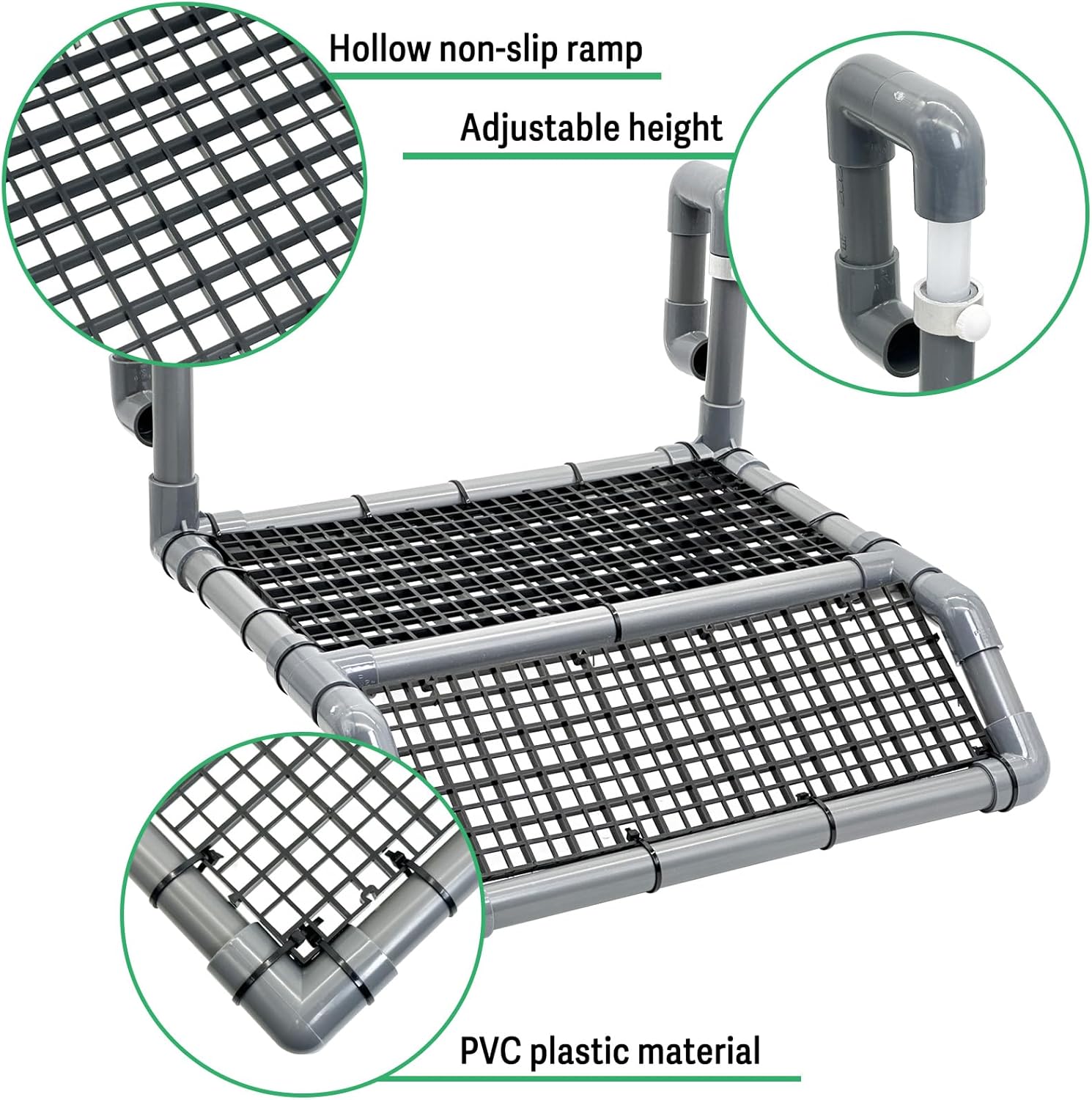 Fhiny Hanging Turtle Basking Platform, Plastic Turtle Dock Basking Area with Climbing Ramp Height Adjustable Reptile Floating Dock Tortoise Tank Accessories Decor for Lizard Gecko Hermit Crab