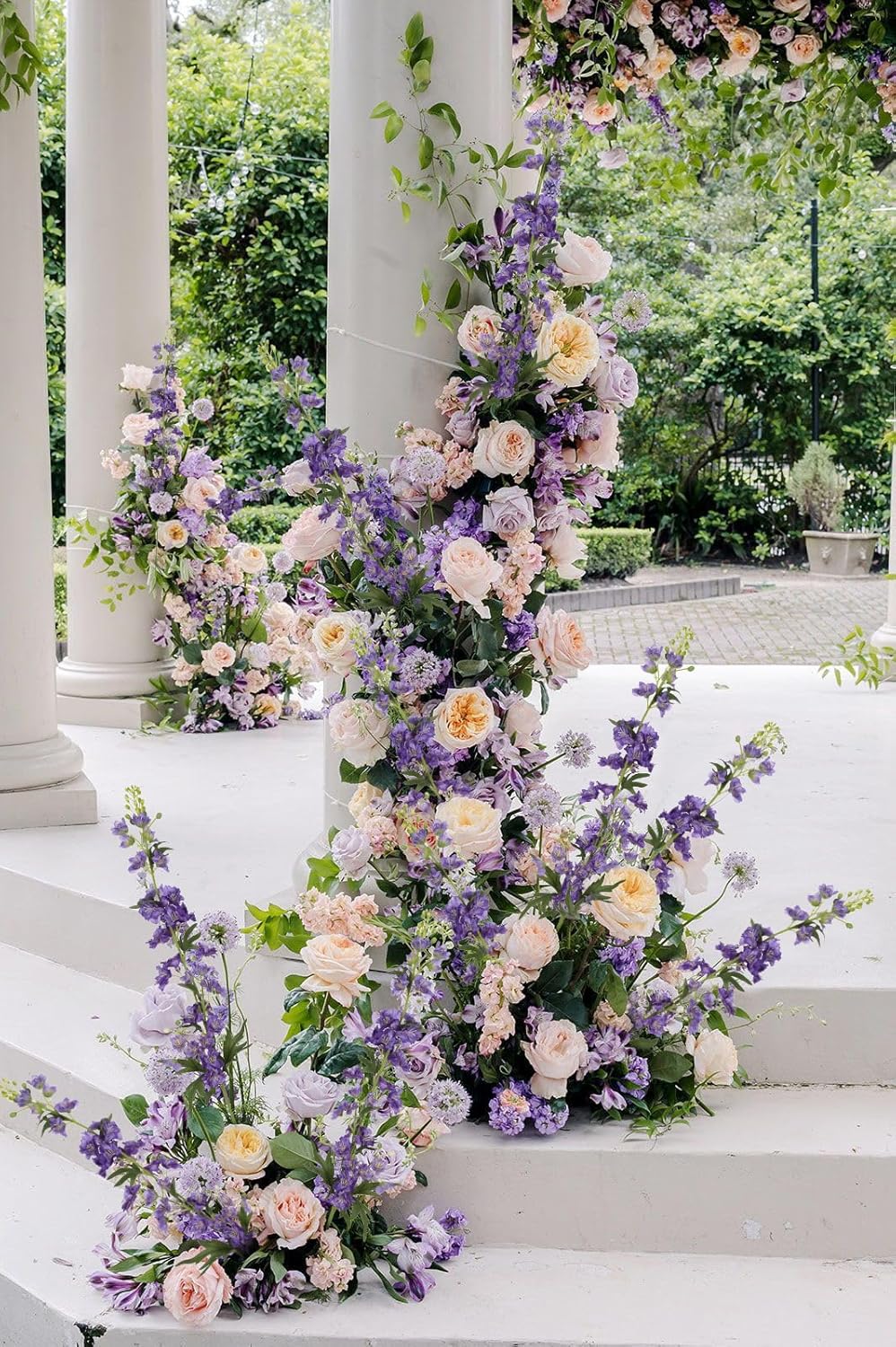 IPOPU Purple Artificial Flowers Faux Delphinium 5PCS Silk Flowers with Stems 28.3" Realistic Larkspur Fake Flowers for Wedding Centerpieces Home Tables Party Decor (Purple)