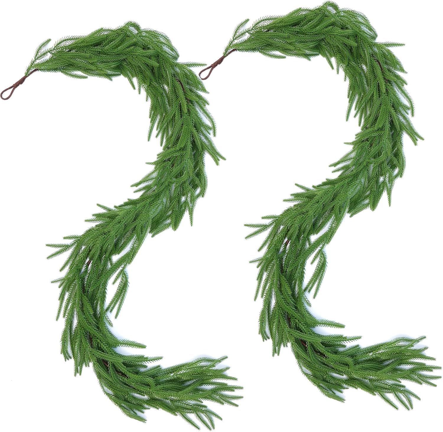 Green Garlands for Decoration,6FT Indoor Pine Garland for Christmas,Green Artificial Greenery Garland Real Touch Pine Garlands for Table, Mantle, Wall, Indoor