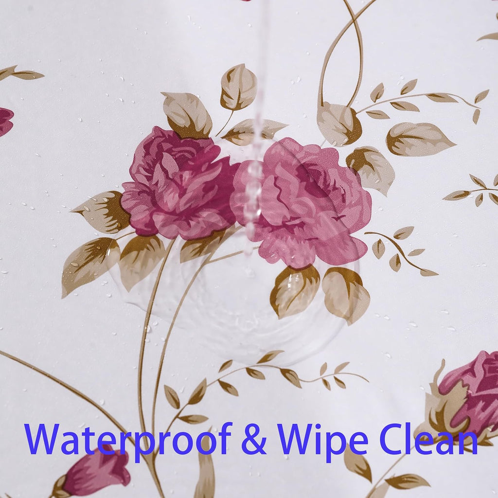 Walrus Heavy Duty Vinyl Tablecloth with Flannel Backing Waterproof Oil-Proof Plastic Table Cloth Stain-Resistant Wipeable Rectangle or Square Table Cover for Indoor and Outdoor (Flowers, 60X84 Inch)