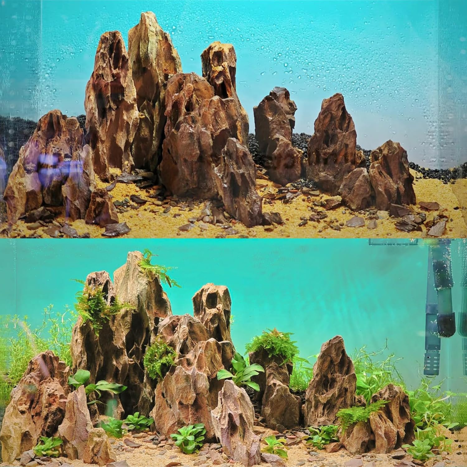 Natural Rock Stone 10lb Fish Tank Rock for Aquarium Landscaping Models Fish Tank Decoration,Freshwater Planted Aquariums and Amphibian Enclosures-2-6 inches