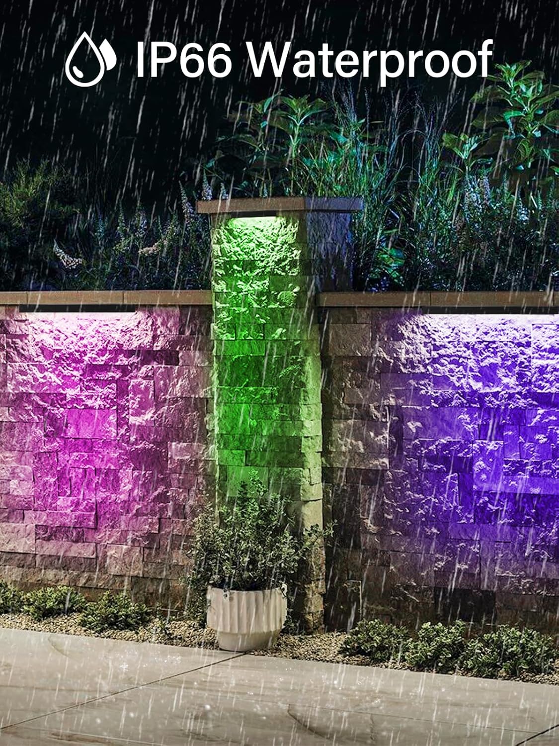 5W RGB Retaining Wall Lights 7 inch LED Hardscape Lighting Color Changing Low Voltage Landscape Paver Lights 12V Step Lights Outdoor Waterproof Stair Deck Lighting (6 Pack+Connectors)