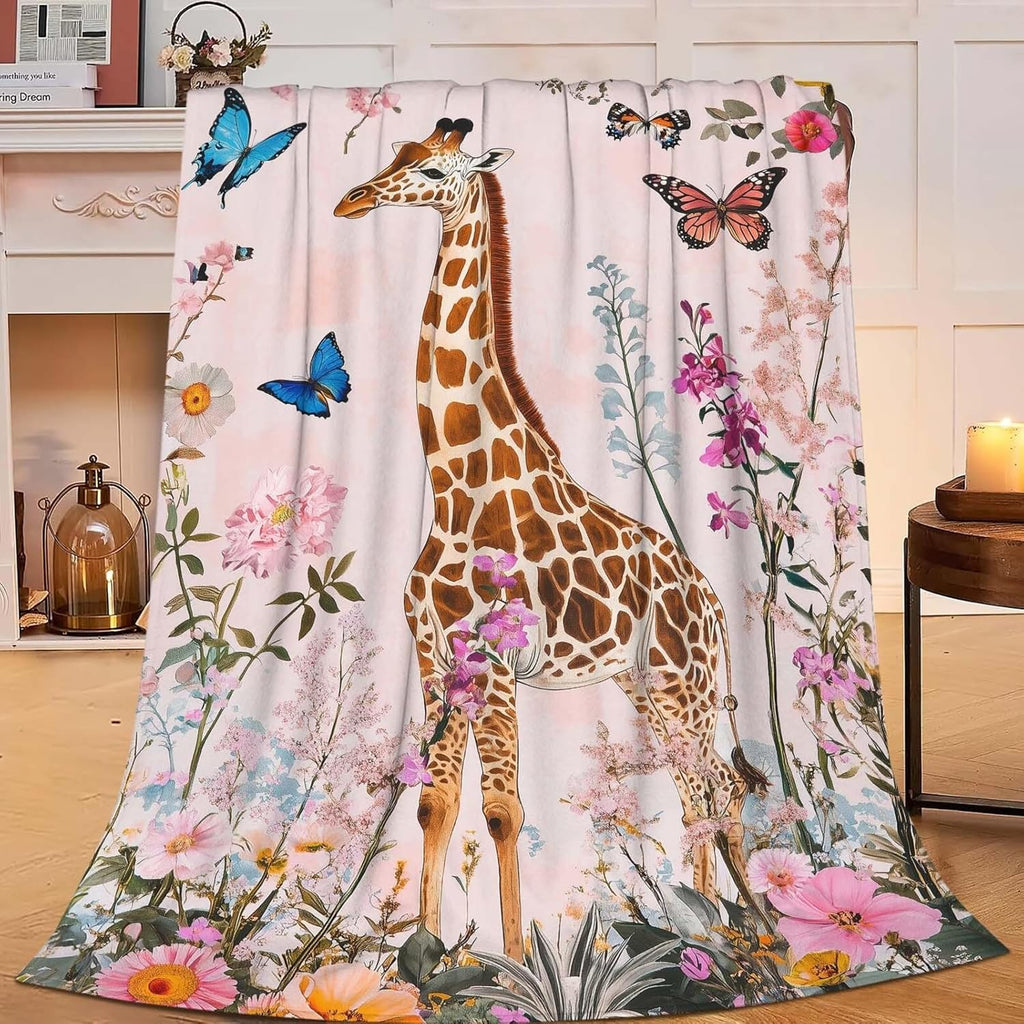 Giraffe Throw Blanket Giraffe Stuff Gifts for Kids Girls Boys Adults Women Man Soft Cozy Warm Plush Fluffy Fuzzy Fleece Blanket Decor 40''X50''