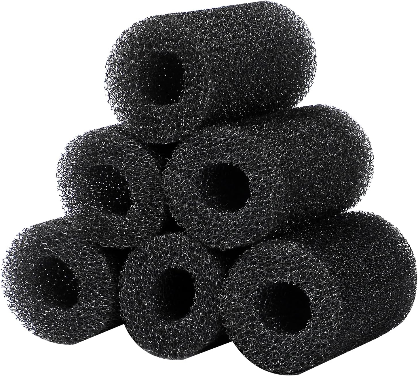 AQUANEAT 6-Pack Pre-Filter Sponge for Aquarium Shrimp Fry Fish Tank Filter 0.6” Intake, Replacement Foam Cover
