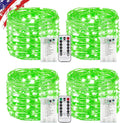 4 Pack Green Fairy Lights Battery Operated with Remote, Waterproof 20FT 60LED Cuttable Twinkle Lights with Timer Indoor Outdoor, String Light for Bedroom, Classroom, Wedding, DIY, Christmas Décor