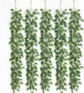 mizii 5 Packs 390" Artificial Vines Ficus Garland Fake Vine Silk Green Leaves Faux Plants Greenery Decoration for Bedroom Room Wall Party Table Centerpieces Wedding Arch Decor