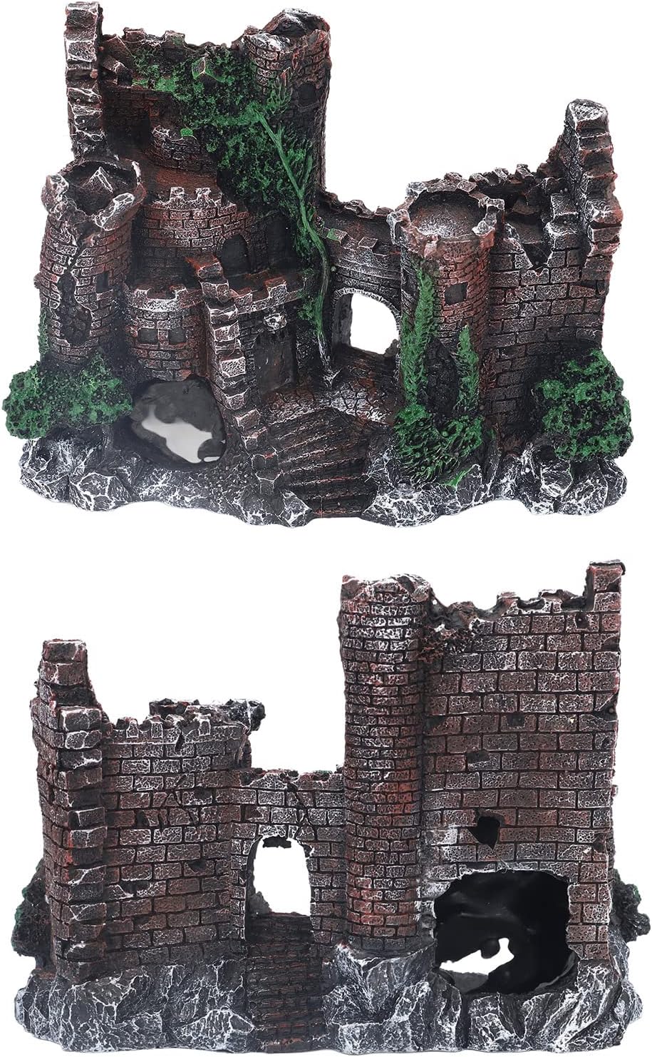 Pilipane Aquarium Castle Decoration Lifelike Hideout Resin Fish Tank House Ornament for Saltwater Freshwater Aquariums Home Fish Tanks