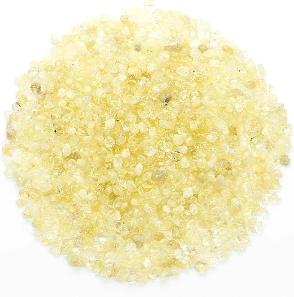 Cherry Tree Collection 1/2 Pound Polished Tumbled Gemstone Chips, Pebbles, Crystal Chips Bulk for Jewelry Making, Healing, Plants, Succulents, Aquariums, Decoration, Chakra (Lemon Jade)