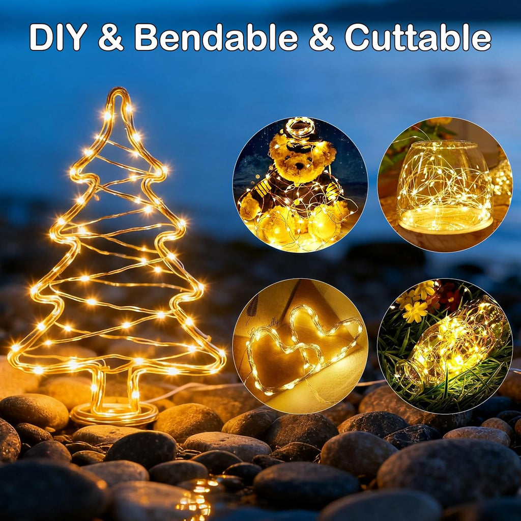 ZNYCYE 50 LED Fairy Lights with Timer,8.2Ft 8 Modes Battery Operated Fairy Lights, 6 Pack Mini Led String Lights for DIY Wedding Bedroom Mason Jar Vases Table Party Christmas Decoration (Warm White)