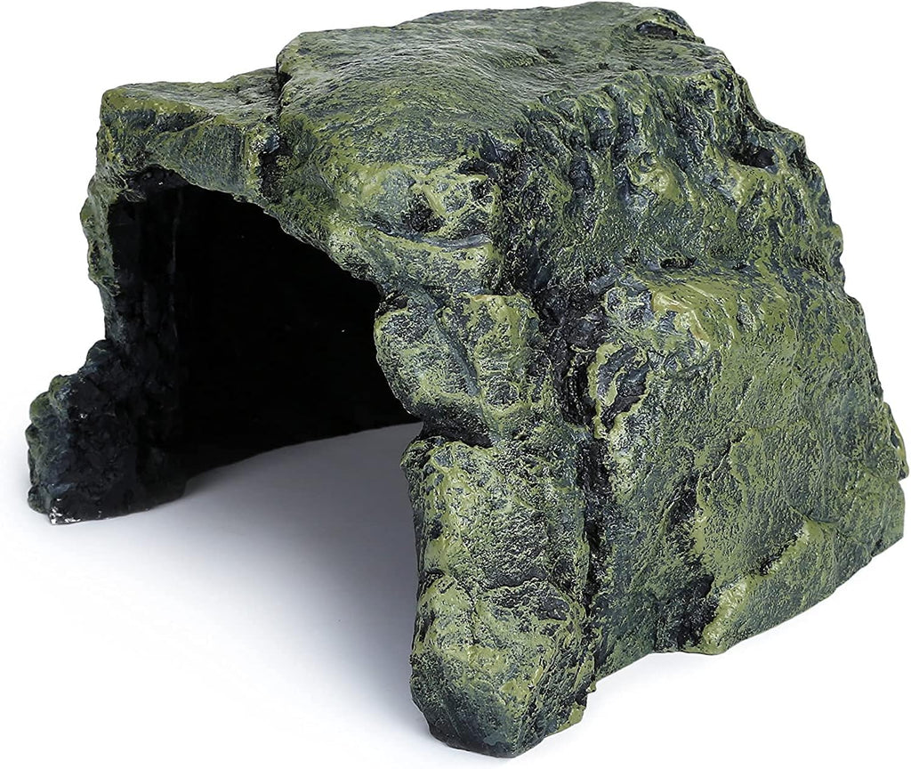 MODERNJOE'S Rock Hide Cave Hiding Place for Reptiles, Amphibians and invertebrates. Terrarium & Aquarium Decor. Perfect for Lizards,Snakes,Frogs,Turtles,Bearded Dragons - Large(6.7 x 7.3 x 4.5 inch)
