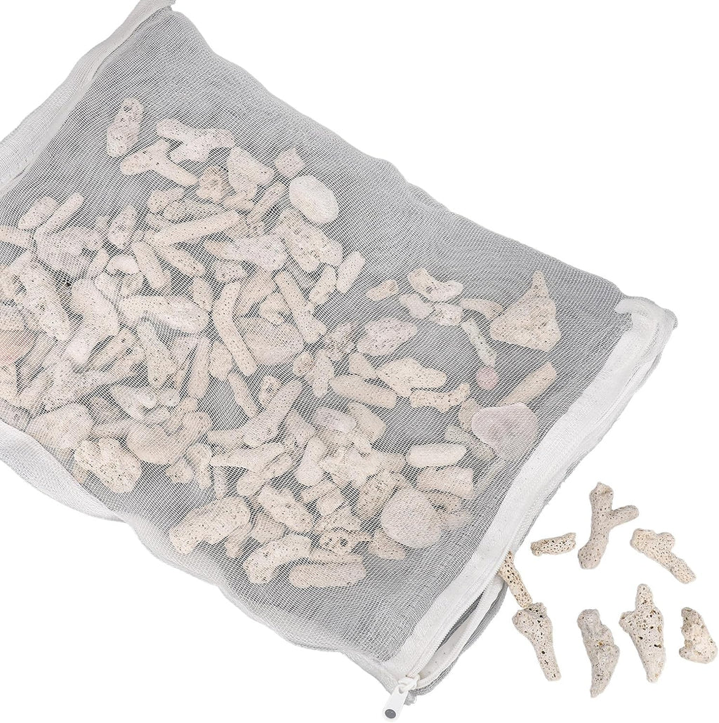 Crushed Coral Filter for Aquarium & Fish Tank, Reusable Aquarium Crushed Coral Freshwater Biological Filter Media Bag to Raise pH for Pond Saltwater & Freshwater Tank