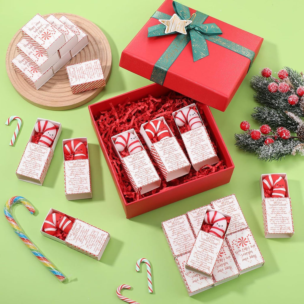 Wettarn 36 Sets Christmas Jesus Gifts Candy Cane Stress Balls with Christian Story Boxes Religious Party Favors for Church Office Sunday School Rewards Stocking Stuffers
