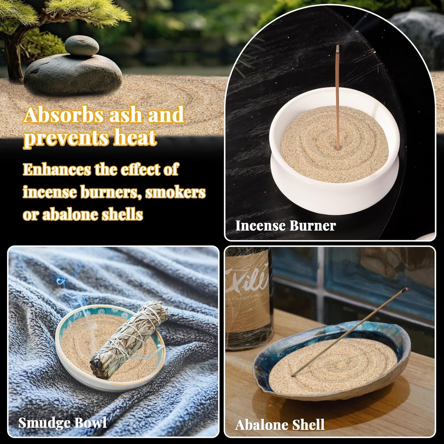 RAINFLOW 15 OZ Fine Yellow Sand for Crafts - Colored Quartz Zen Garden Sand Decorative for Vases Filler, Wedding Unity Ceremony, Incense Burner, Ritual Incense,Wishing Bottle