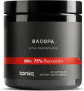 Toniiq Bacopa - Ultra High Potency 45:1 Extract with 75% Bacosides - Highly Concentrated - Third-Party Lab Tested - 90 Capsules