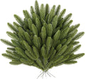 HOHOTIME 50 Pcs Artificial Pine Stems, Christmas Tree Pine Picks, Faux Greenery Stems Branches for Vase, Fake Pine Stems Decoration, Faux Pine Sprigs for Garland Wreath Tree Home DIY Xmas Decor
