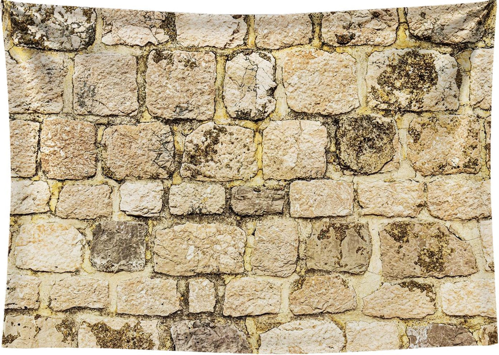 CapiSco Vintage Stone Wall Backdrop 7x5FT Ancient Rock Wall Textured Background for Photography Home Garden Wallpaper Party Decorations Banner