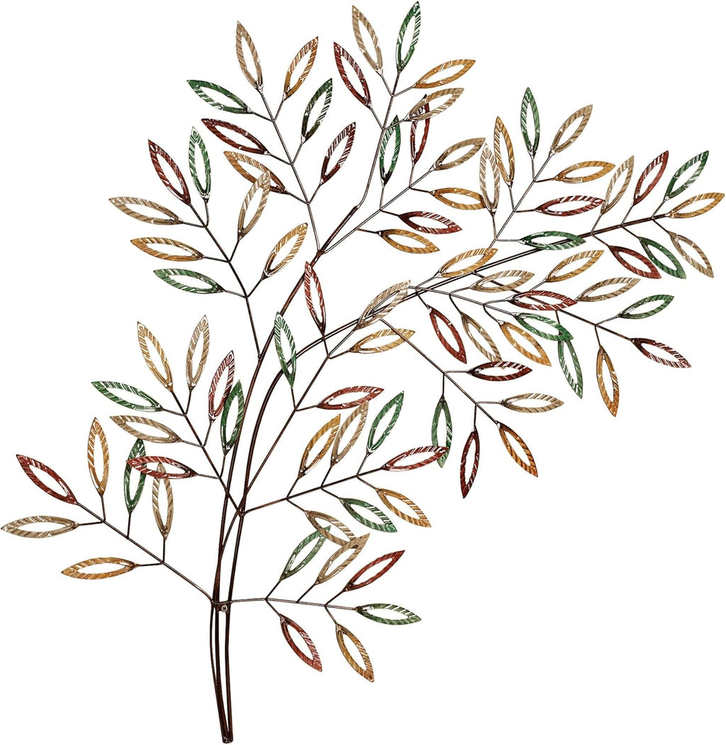Touch of Class Leafy Tree Metal Wall Art Multi Earth