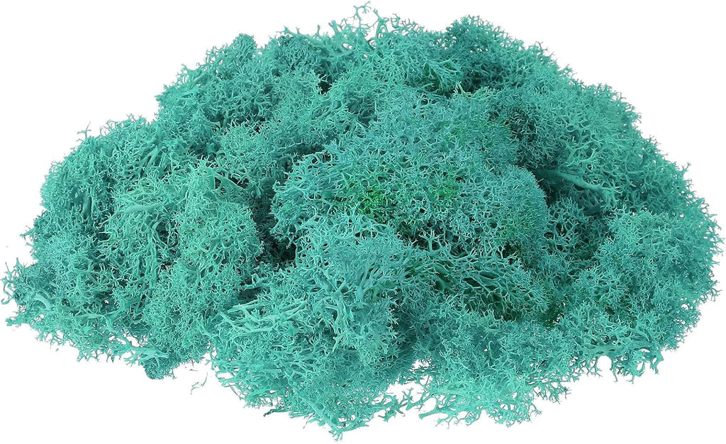 uxcell Preserved Reindeer Moss, 17.6oz Fake Moss for Crafts Artificial Dried Moss for Decoration Terrariums Potted Plants, Blue