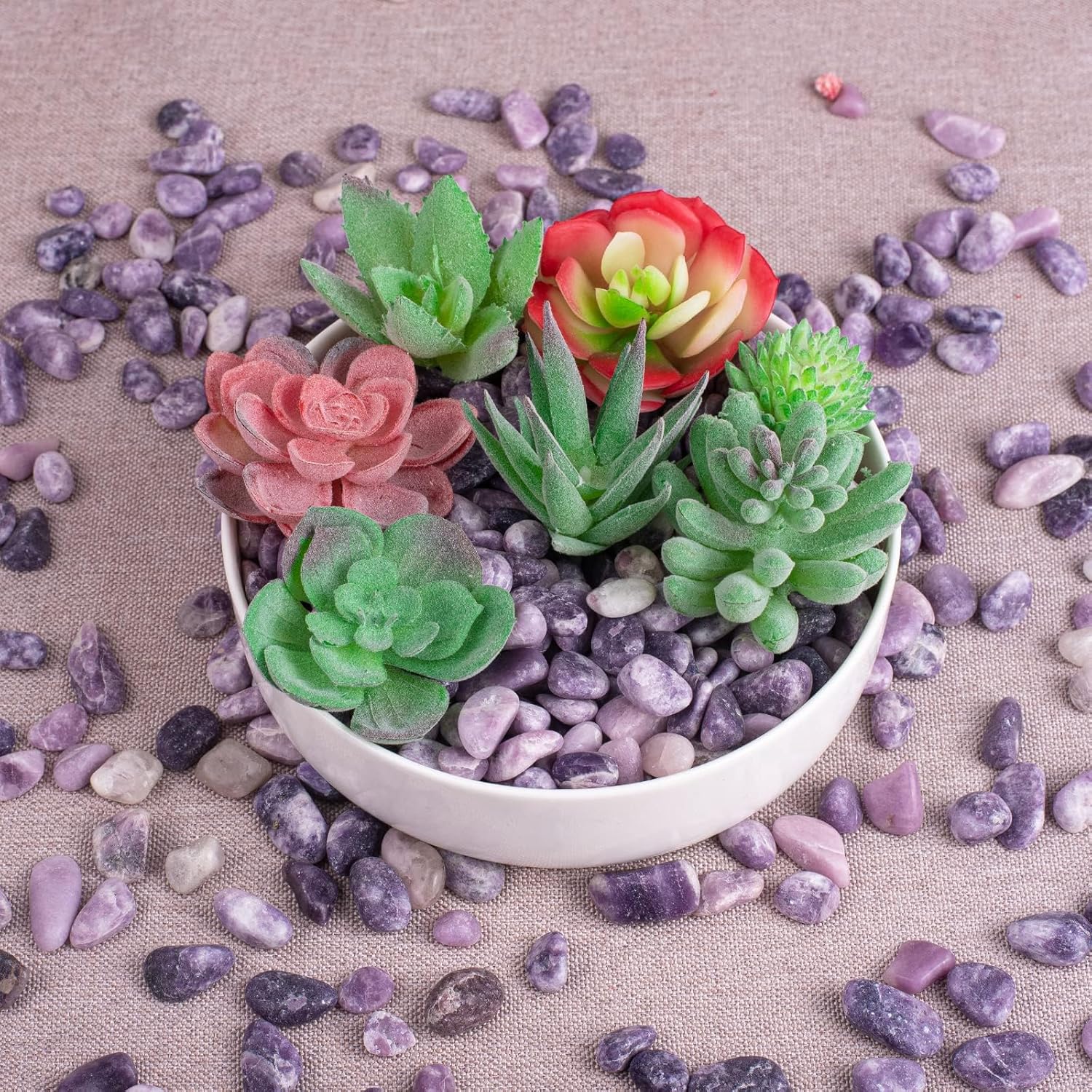 Polished Lepidolite Crystal Chips Set, 0.4", 128 Pcs - Handpicked Tumbled Stones and Crystals Bulk for Healing, Reiki, Meditation, Witchcraft and Home Decor