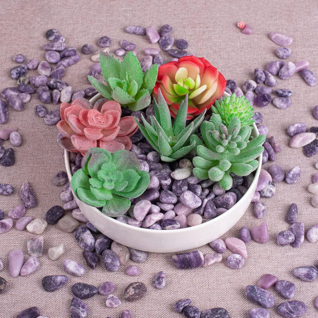 Polished Lepidolite Crystals Stone Set - 72 Pcs, 0.5" Handpicked Natural Tumbled Gemstones Rocks Agate Jasper, Pebbles for Reiki, Chakra, Healing Home Decor