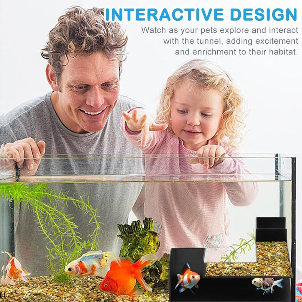 Aquarium Cave Tunnel, Fish and Shrimp Hideout for Aquariums, ABS Cave for Natural Ecosystem, Unique Underground Viewing Tunnel