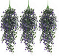 Artificial Ivy Vines Fake Plants Artificial Hanging Plants Faux Hanging Ivy Leaves Artificial Plants UV Resistant Plant for Outdoor Terrace Garden Decoration Indoor Bathroom Wall Decor(Purple)