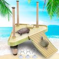 Keedolla Floating Turtle Pier and Basking Platform, Turtle Basking Platform Ramp Tortoise Reptile Floating Docks Climbing Ladder for Crabs, Frogs, Newts, Salamanders - Medium