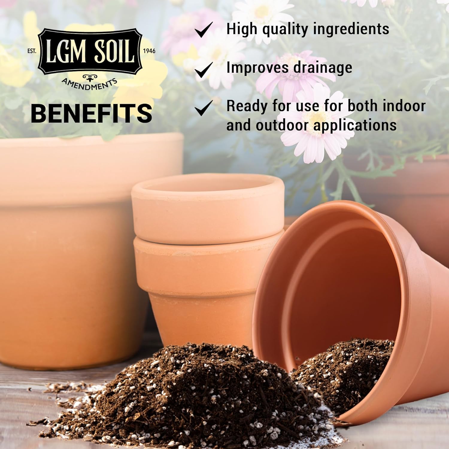 LGM Cactus & Succulent Palm & Citrus Mix, Ideal Potting Soil for Indoor & Outdoor Plants, (.5 Cu Ft.)