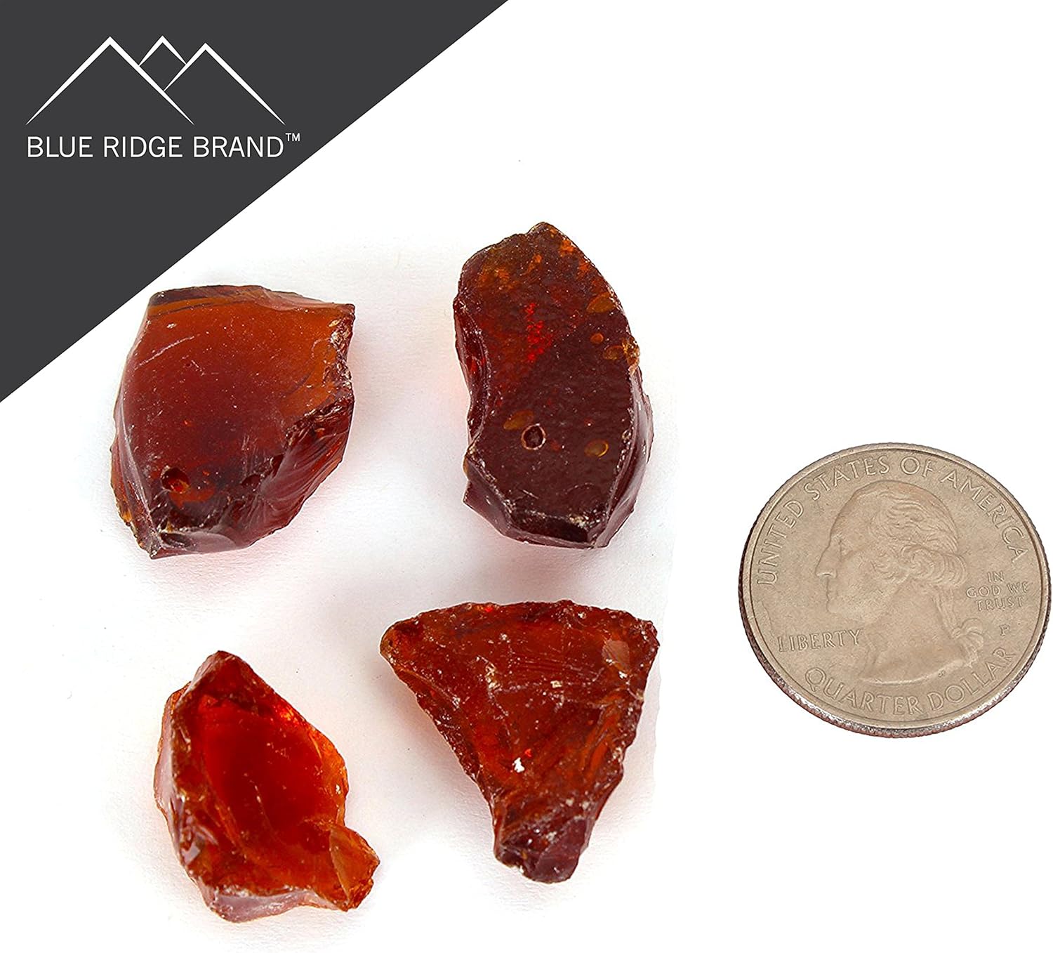 Fire Pit Glass - Fire Glass for Fire Pit - Firepit Glass Rock - Glass Stones - Fire Pit Glass Rocks - Gas & Propane Fire Pit & Fireplace Glass (20 Pound, Amber)