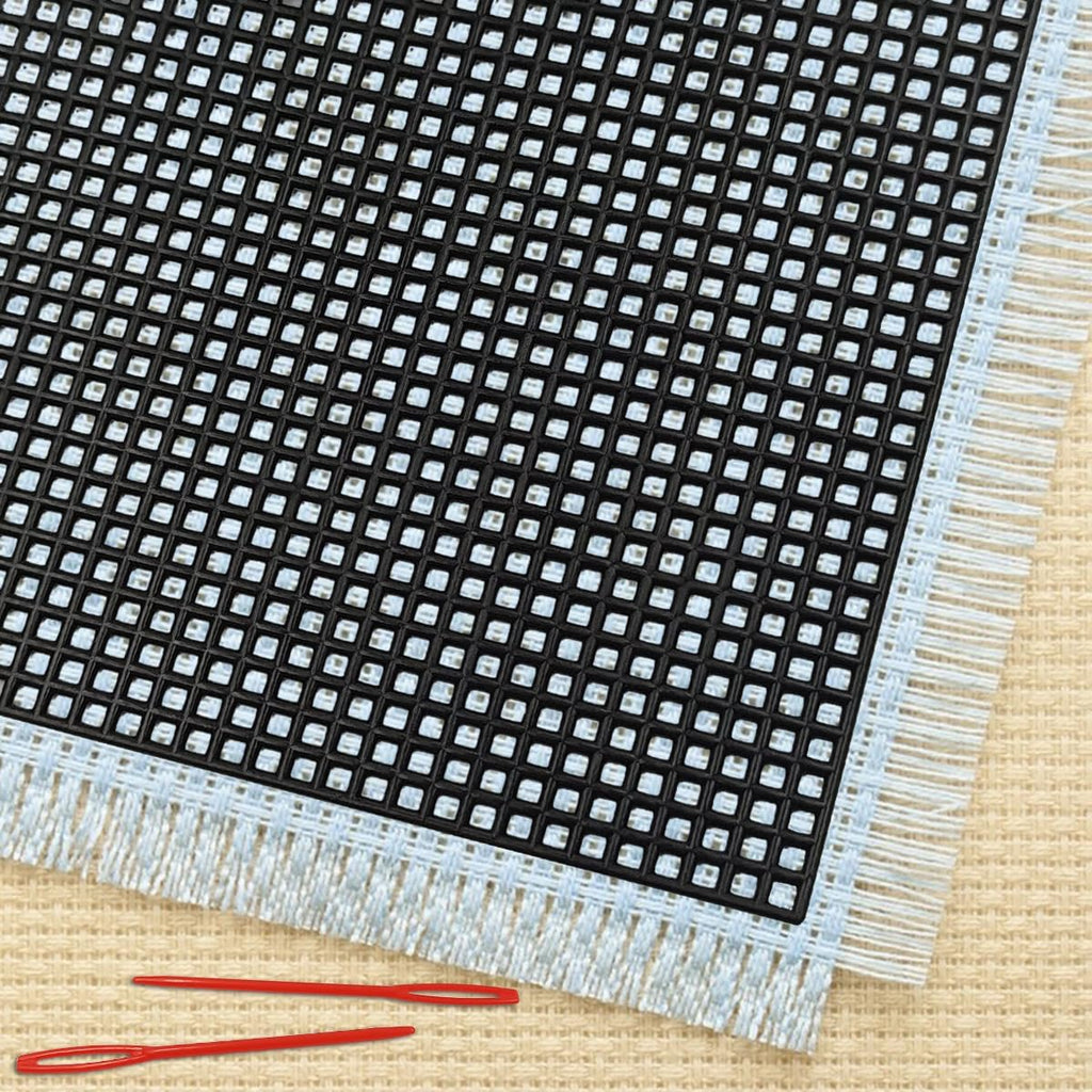 5 Pcs 7 Count Plastic Mesh Canvas Sheets for Embroidery Crafting - 10.2" x 13.2", Acrylic Yarn Crafting, Knit and Crochet Projects, Make Aquarium Dividers, with 5 Pcs Weaving Needles, Black