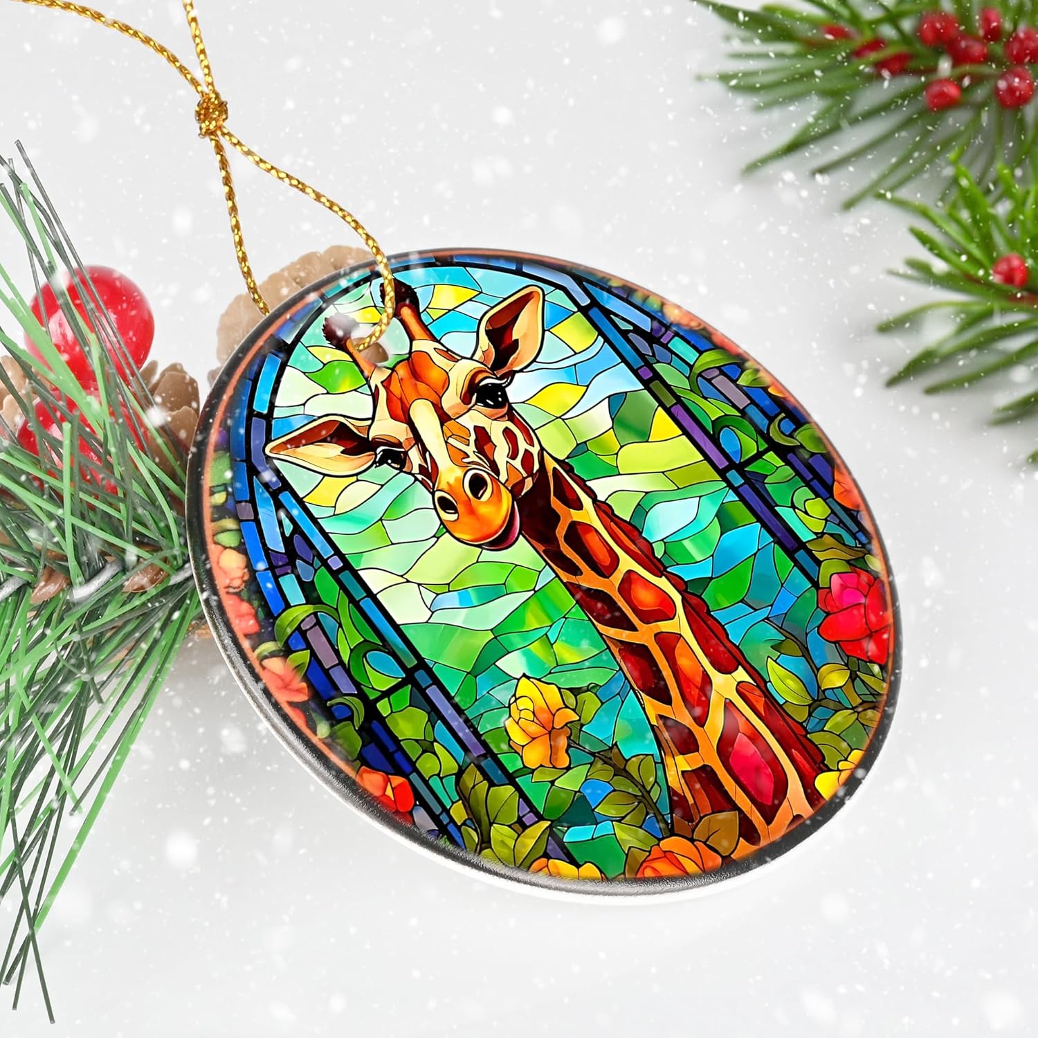 Giraffe Ornament - Christmas Tree Decoration, Gift for Holiday Keepsake Exchange