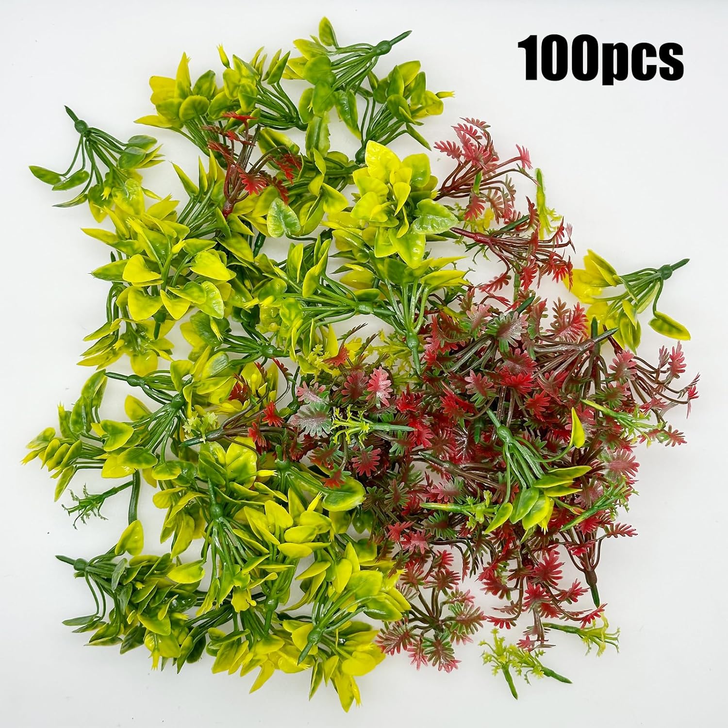 Cayway 100 PCS Mini Model Plants, Miniature Plants Mini Model Trees Green Shrubs Bush Model for Train Scenery Railway Sand Military Layout Park Garden Scene