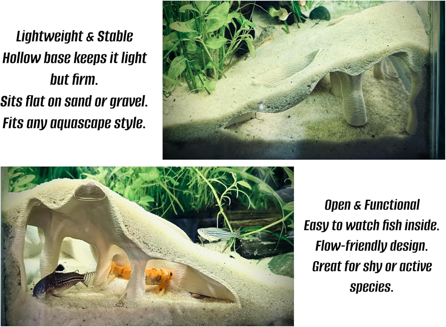 Aquarium & Terrarium Corner Cave – Faux Mangrove Root Hideout for Fish, Shrimp, Geckos, Snakes – Natural-Look Reptile Tank Decor in Textured Root Style (Charcoal, 7.5" x7.5''x4)