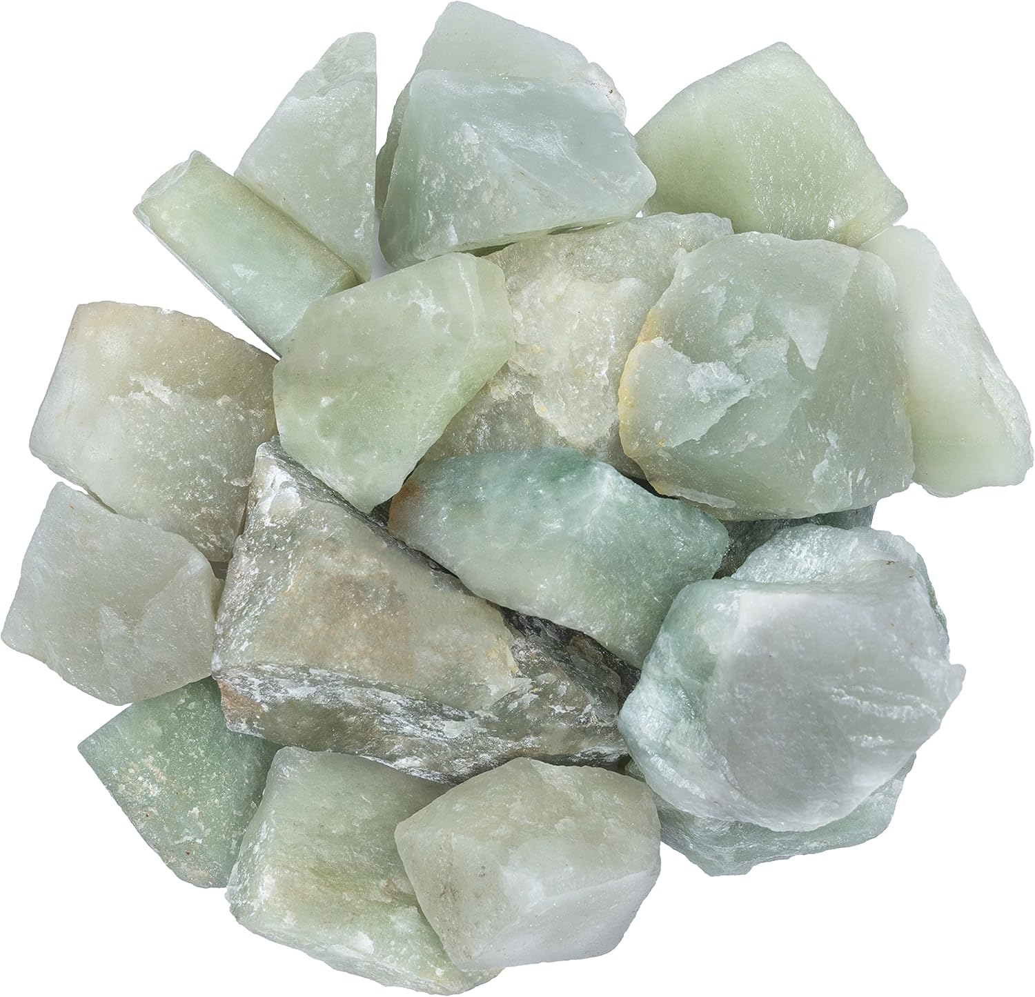 Crocon Green Jade Rough Bulk Natural Stone Raw Gemstone Tumbling Cabbing Polishing Gem Mining Energy Generator Chakra Balancing Reiki And Crystal Healing Good Luck Home Office Decor Weight: 1Lb Approx