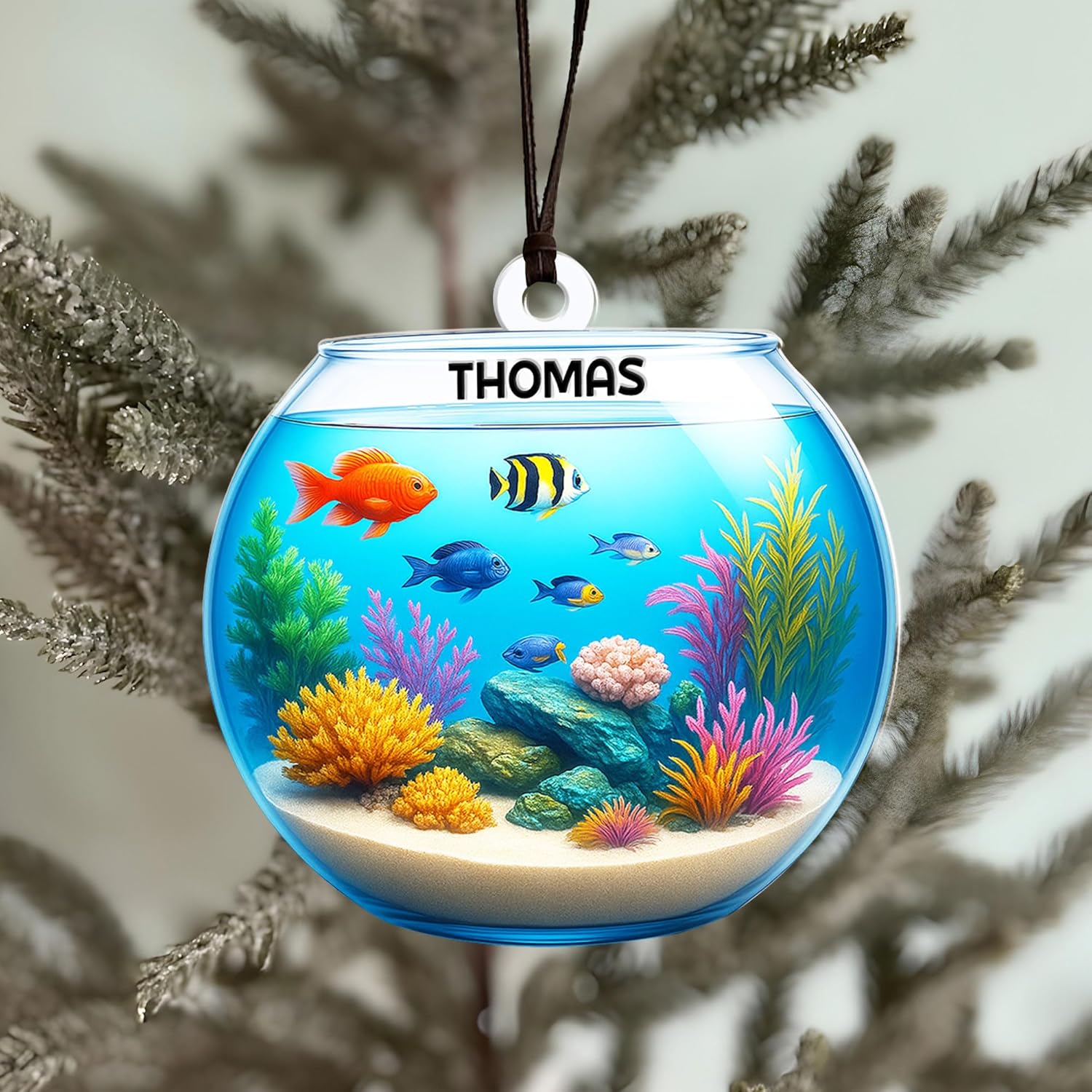 Personalized Aquarium Fish Tank Ornament, Fishes Christmas Ornament, Underwater Aquarium Ornament, Aquarium Decorations for Fish Tank, Gift for Ocean Lovers, Scuba Divers (FT10)