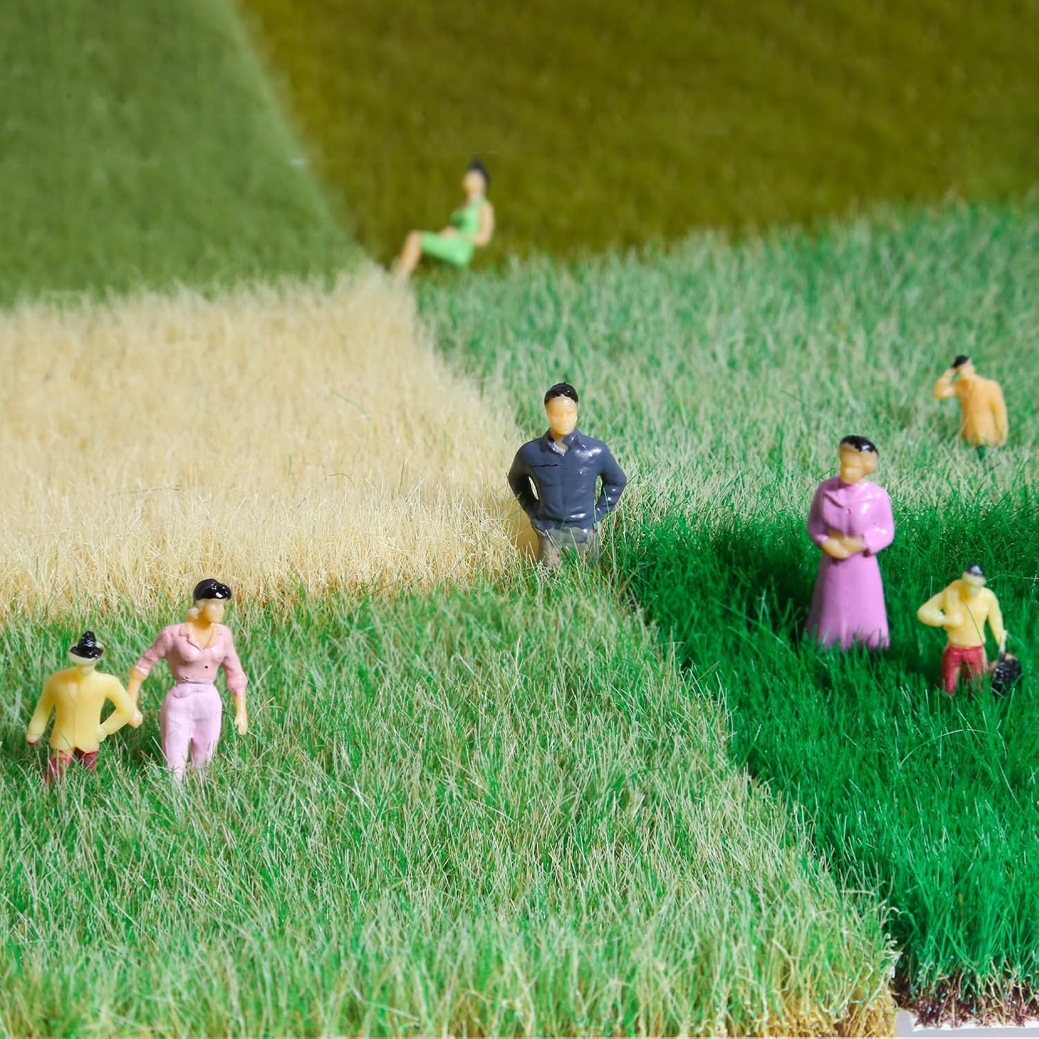16mm Tall Diorama-Flowers-Grass Hand-teared Grass Sunlit Lime Green Static-Grass for Model-Train-Scener Wargaming-Terrain ，Dioramas & DIY Crafts