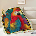 Parrot Bird Throw Blanket Macaw Stuff Gifts for Kids Girls Boys Adults Women Men Soft Cozy Warm Plush Fluffy Fuzzy Fleece Blanket Decor 50''X60''
