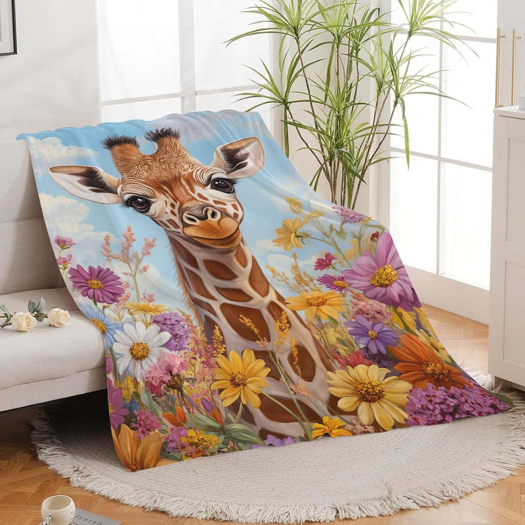 Giraffe Throw Blanket Giraffe Stuff Gifts for Kids Girls Boys Adults Women Man Soft Cozy Warm Plush Fluffy Fuzzy Fleece Blanket Decor 40''X50''